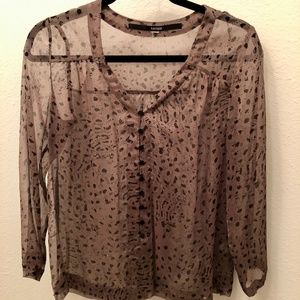 Kensie sheer long sleeve top. Size S